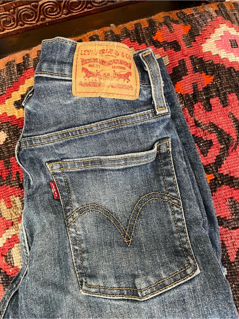 Levi's Relaxed Fit Blue Denim Jeans with Signature Back Pocket